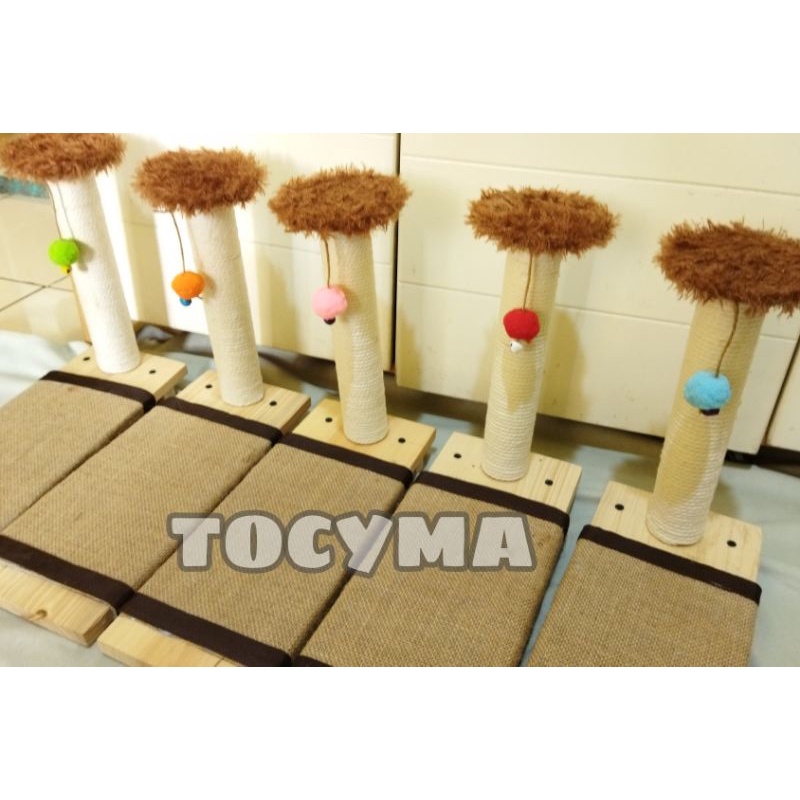 Cakaran kucing 2 in 1 full bahan kayu cantik Mainan cakar cakaran