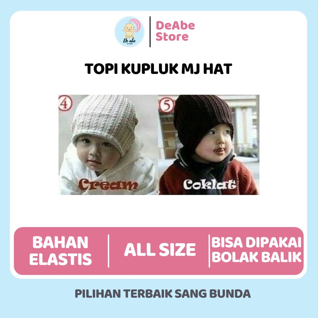 Topi Kupluk MJ Hat / TOPI ANAK / TOPI BAYI / KUPLUK BAYI / KUPLUK ANAK MURAH