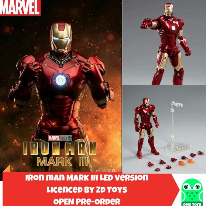 Marvel ZD Toys Ironman Mark 3 LED Version ironman MK 3 Iron man led