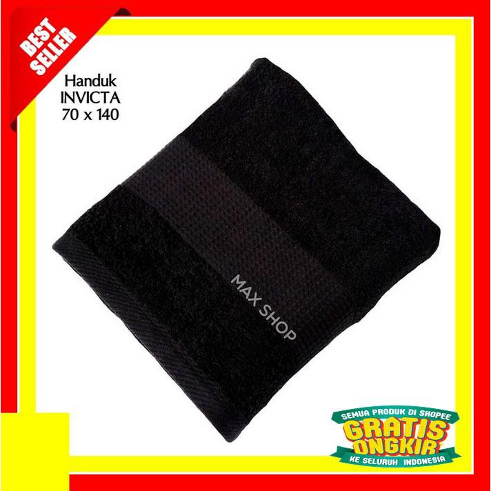 HANDUK INVICTA 70X140 CM HITAM - HANDUK SALON WARNA GELAP DEWASA PALING MURAH