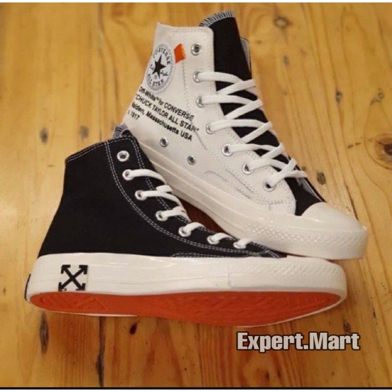 Sepatu CONVERSE 70s X OFF-WHITE BLACK CREAM PREMIUM VIETNAM