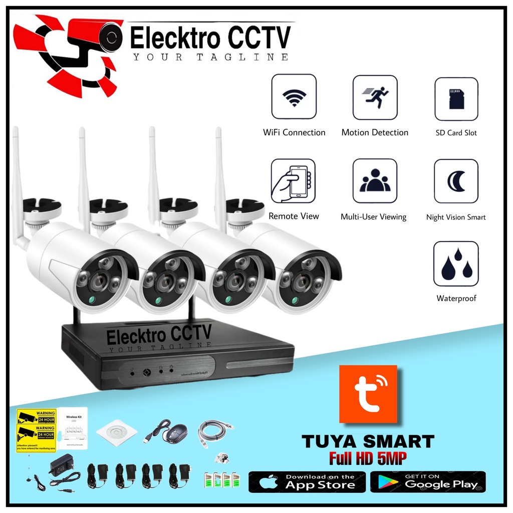 PAKET CCTV NVR KIT 4CH 4KAMERA CCTV WIRELESS CCTV WIFI / IP CAM CCTV