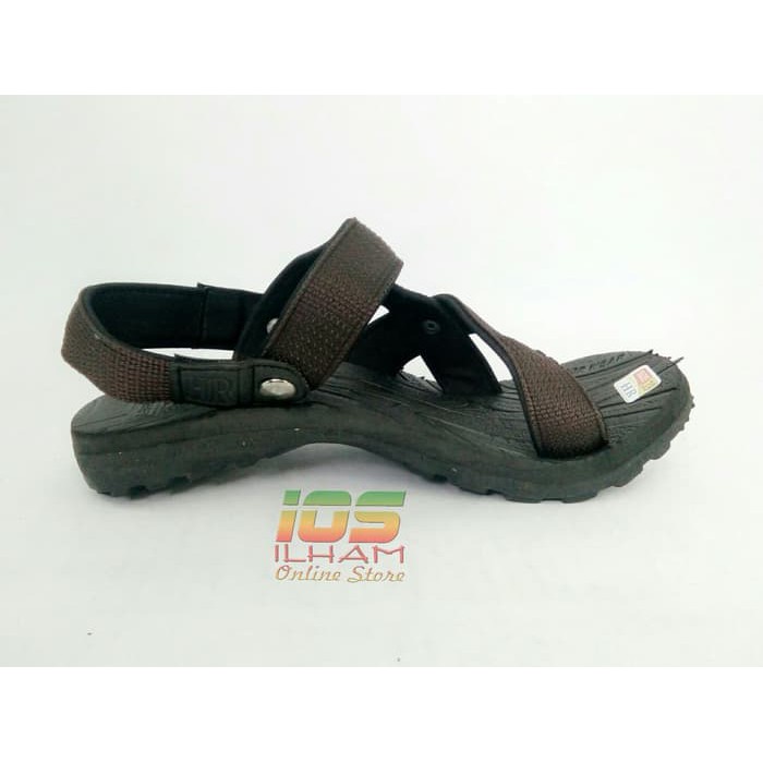 Sandal Gunung Dewasa HR Karet Hitam Cokelat Size 38-42