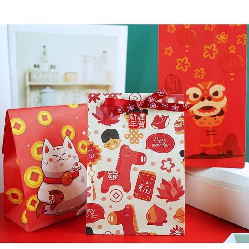 PAPER BAG IMLEK MERAH CHINESE NEW YEAR PAPERBAG UNIK/ PAPER NIAN KAO TANPA TALI