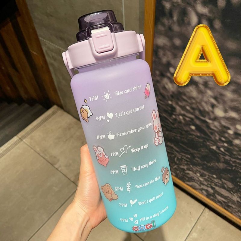 ASLI ORIGINAL BOTOL MINUM 2 LITER BOTOL AIR 2L PENANDA WAKTU MOTIVASI SEPERTI QUIFIT VIRAL SULTAN
