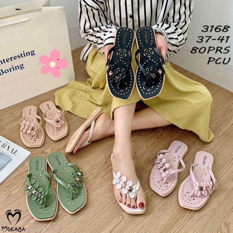 SANDAL WANITA MOKAYA SILANG MUTIARA