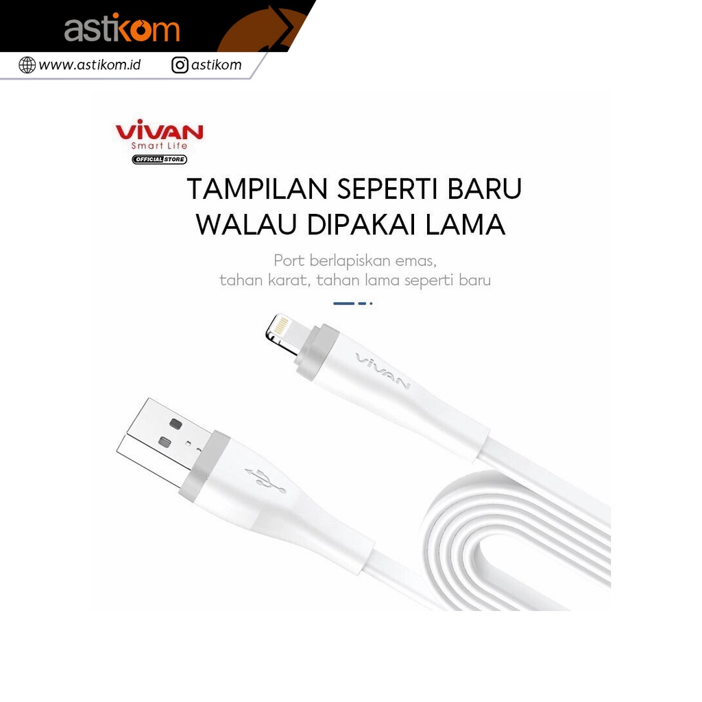 Kabel Charger Vivan SL100S USB Lightning For Iphone