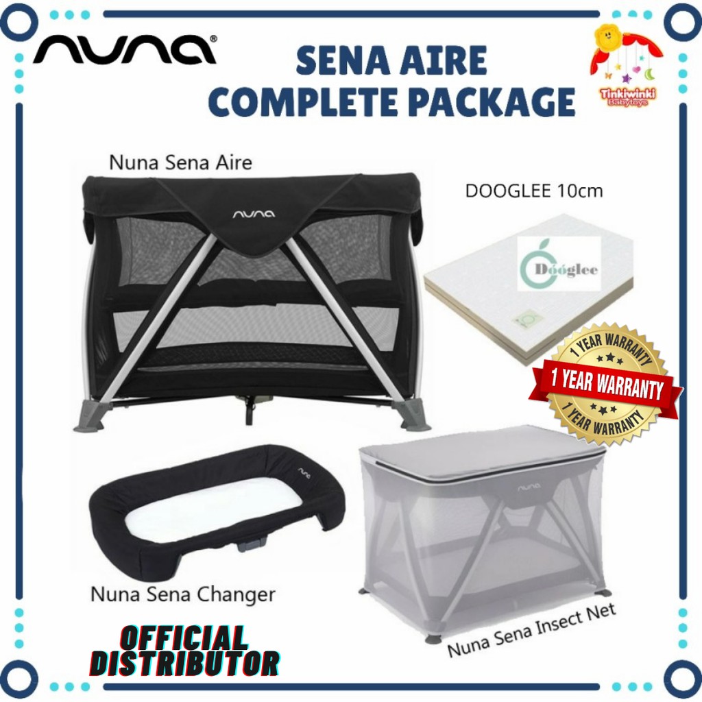 NUNA SENA AIRE Complete Package with 10cm DOOGLEE Latex Matras baby