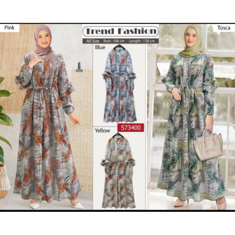 Maxi Dress Import Wolpeach Tosca by EXTU ( Real Pic ) / Gamis Extu Rayon / Gamis Extu Original