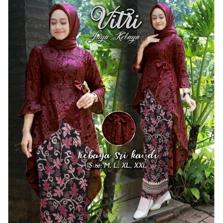 STELAN VITRI BATIK MAROON [Hijab 0121] SCK Baju Gamis Wanita Terbaru