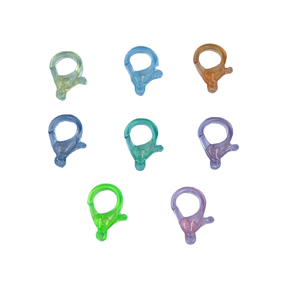 ROW 10Pcs Multicolor Lobster Clasp Crafts Transparent Color Pendant Buckle for Key Chain Ring Jewelry Accessories Jewelry Making DIY Accessories Handmade Lobster Ring/Multicolor