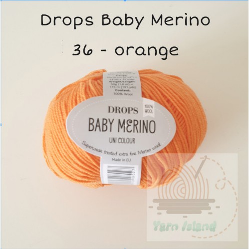 Benang Rajut Drops Baby Merino Orange