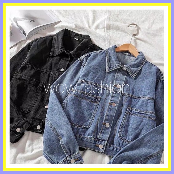Jaket Jeans Premium Oversize Jumbo Terbaru Oversize Crop Casual Jaket Jins  Jaket Levis Jaket Cewek 