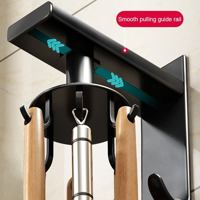 GREBON Hanger Rak Gantungan Dapur 8 Hook Strong Adhesive E009 HITAM