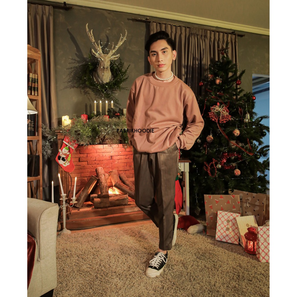 PABRIKHOODIE - BASIC SWEATER COKLAT MOCCA POLOS PRIA &amp; WANITA M-XXXL SWEATER CREWNECK POLOS