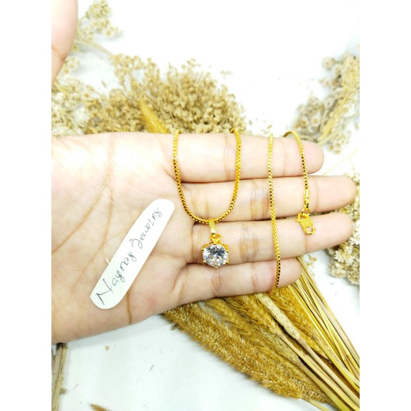 kalung koin italy dan liontin warna 24k