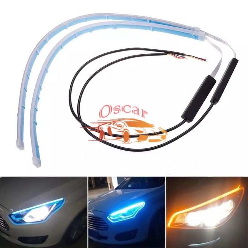 Lampu Alis LED DRL Lampu Runing Turning Mata Headlamp Mobil Lampu Depan Kepala Motor Sein 12V Sein