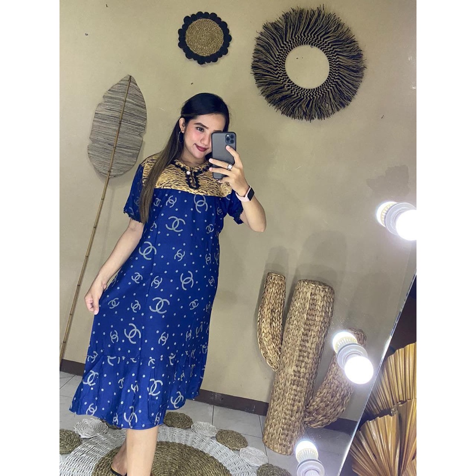 Daster Rayon Lengan Pendek Resleting Depan Busui Kekinian Adem