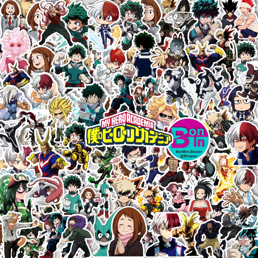 

Boku No Hero Academia - 50Pcs Stiker Anime - manga Sticker tumbler Hp koper laptop notebook aesthetic motor vespa dinding lantai anti air