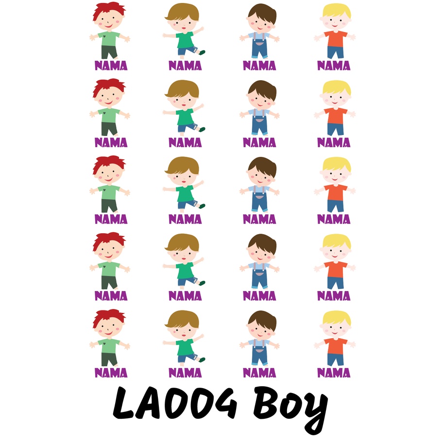 

Sticker Nama Cutting Label Waterproof Tahan Air Kid 04 (LA004)