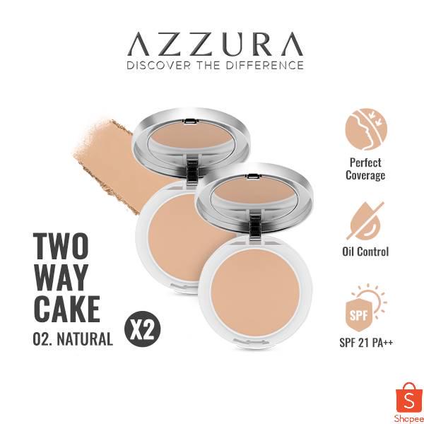 AZZURA TWO WAY CAKE / BEDAK PADAT FOUNDATION SPF 21 / Azzura All Day Matte Finish Two Way Cake Bedak SPF 21 PA+++ 21 Gr