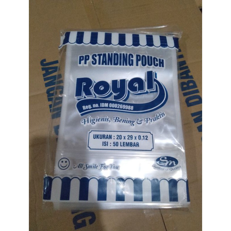 PLASTIK SEAL STANDING POUCH ROYAL ISI 50 LEMBAR