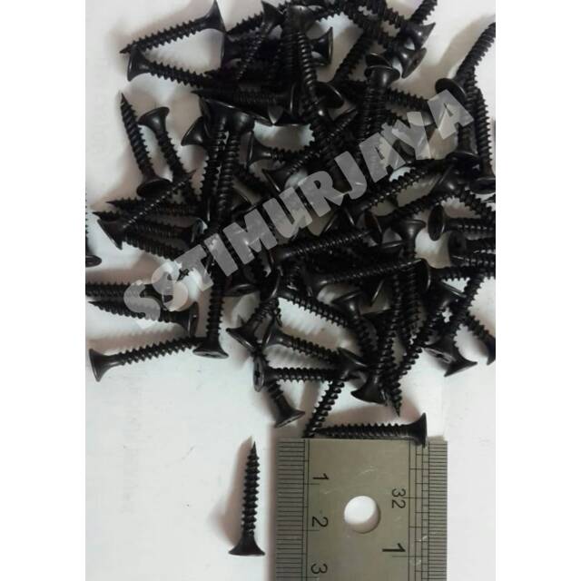 1000 pcs Sekrup hitam / sekrup gypsum 6x1 / drywall screws