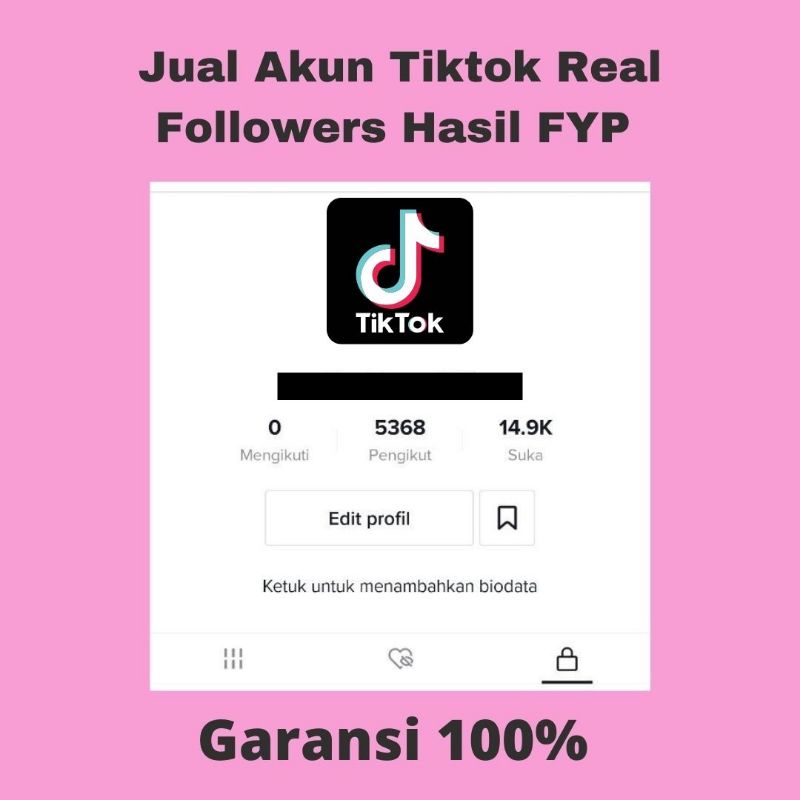 Jual Akun Tiktok Reals Followers 2k 5K 20k 100k