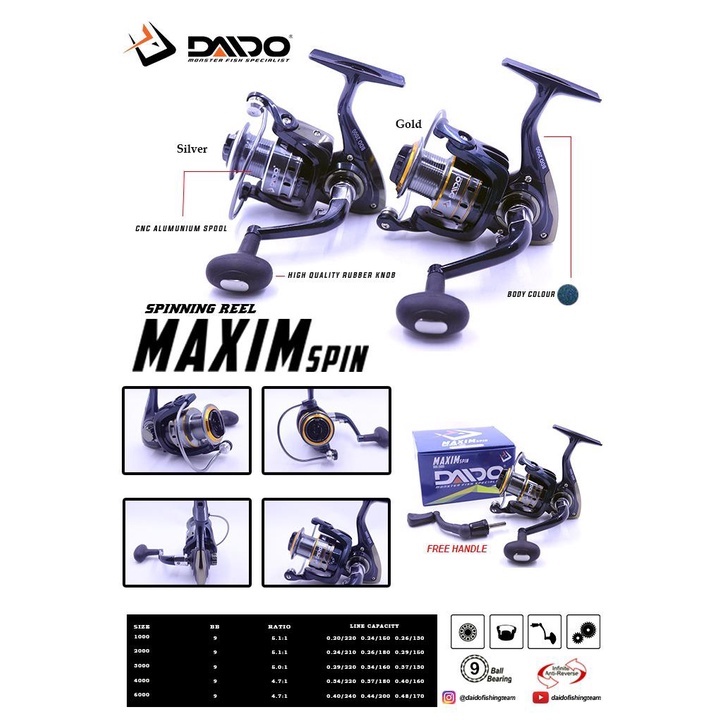 Reel Daido MaximSpin 2000 3000