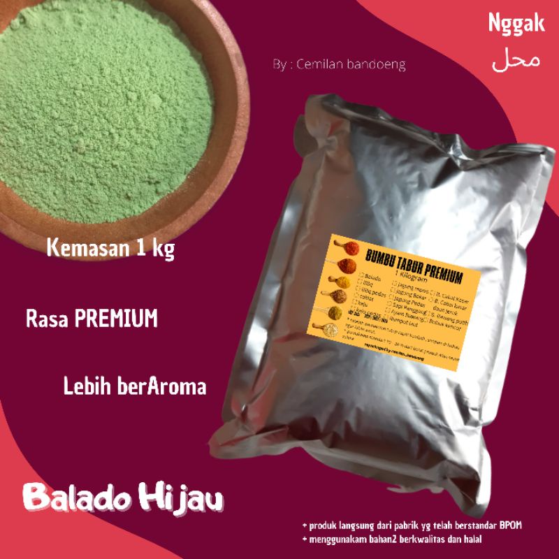 BUMBU TABUR PREMIUM RASA BALADO HIJAU 1KG