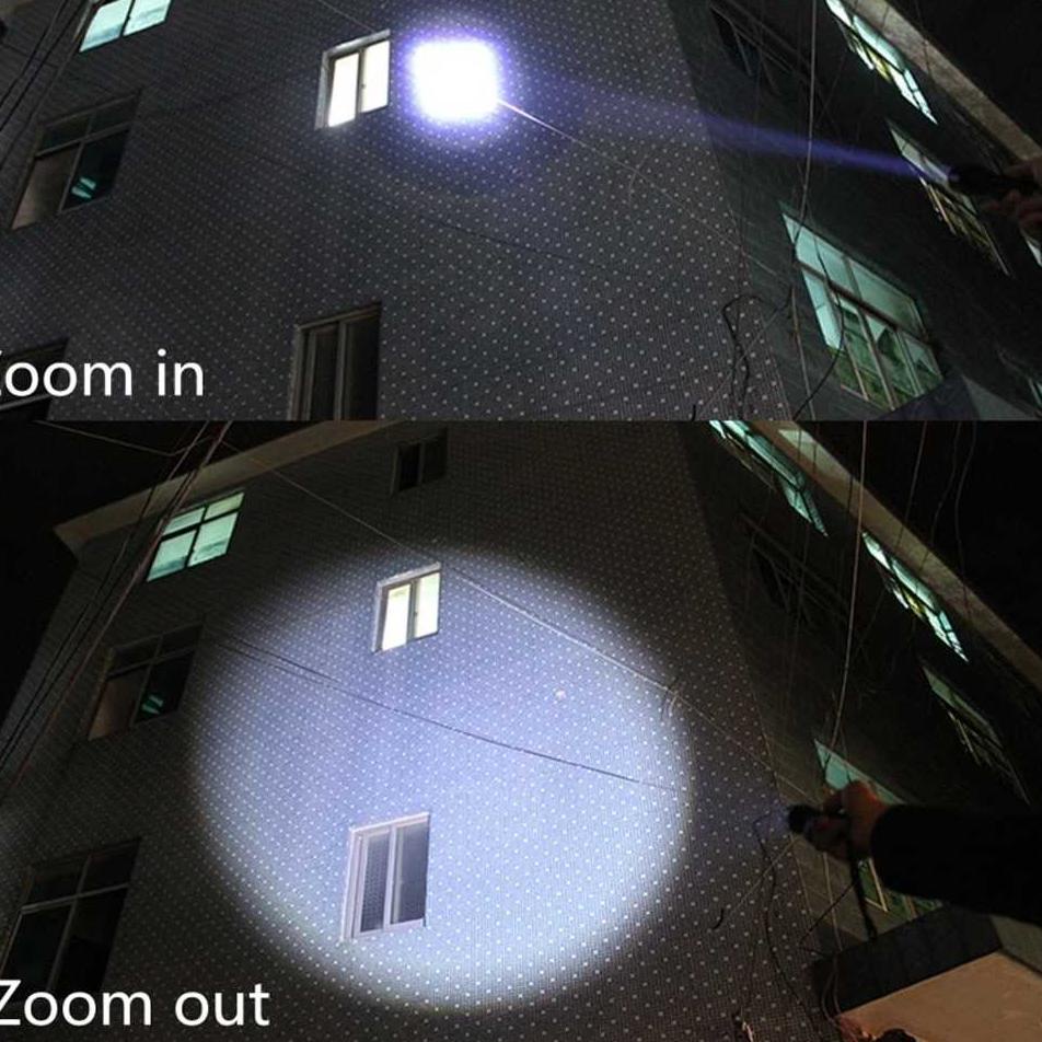 A42W Senter LED Super Terang Jarak Jauh Anti Air 2 Meter / Senter LED USB Recble XML-T Lumens / Sent