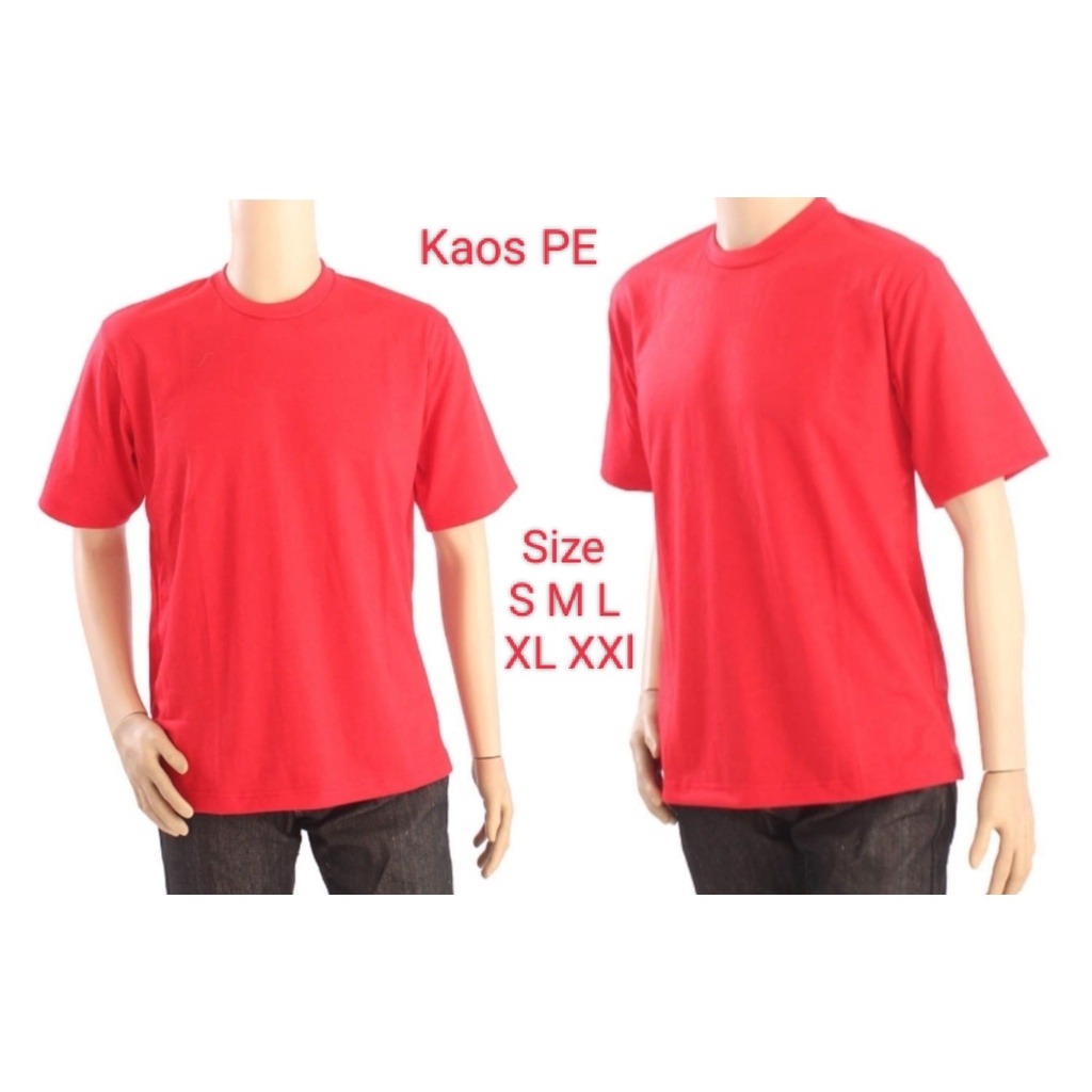 ( TERMURAH ) Kaos PE Polos Merah Winstar / Kaos PE warna Merah/ Kaos Murah PE / Kaos Polyester /Kaos
