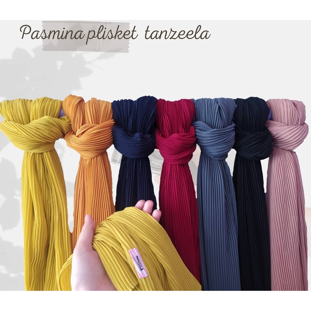 Pasmina plisket lidi full premium tanpa garis tengah