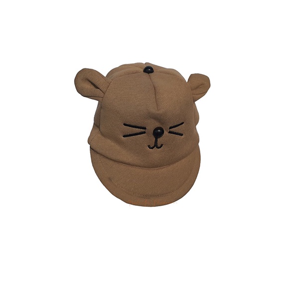 Topi Baseball Bayi Laki Laki Perempuan 0 - 12 Bulan 6 Bulan Baru Lahir Topi Anak Bayi Karakter Kucing Lucu Murah Topi Bayi Cowok Cewek-Coklat