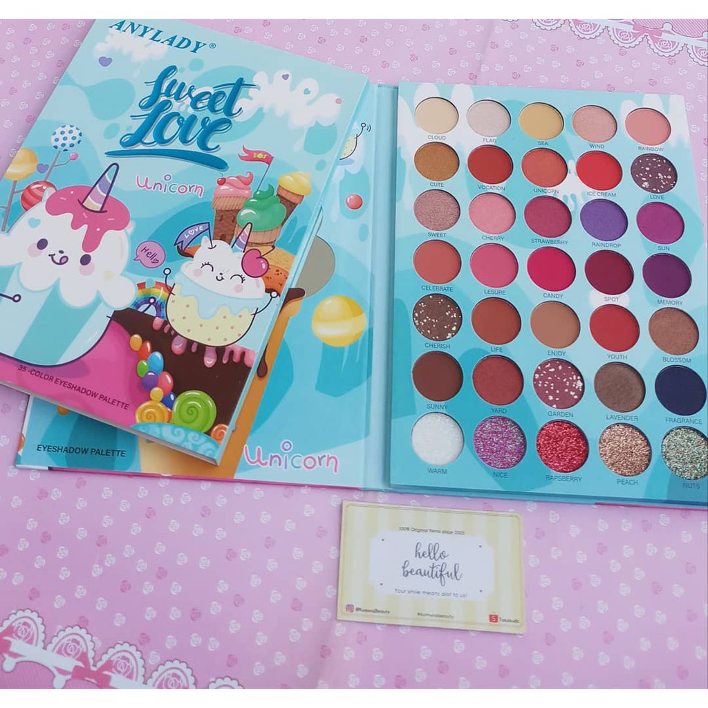 ANY LADY  SWEET LOVE UNICORN 35 COLOR EYESHADOW PALETTE
