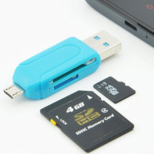 2 in 1 Card Reader OTG Micro USB TF SD Card Universal Untuk PC Phone