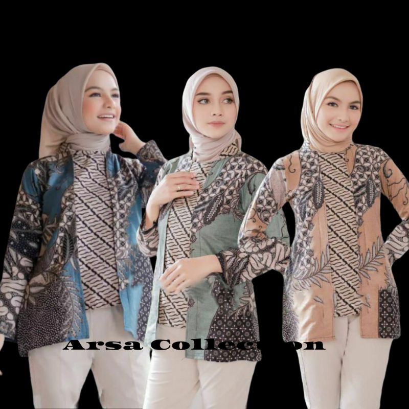 BAJU BATIK WANITA MODERN MONALISA GENES M,L,XL asli PEKALONGAN