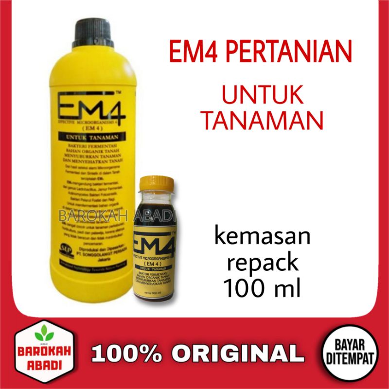 Repack 100ml EM4 Pertanian Botol Kuning Bahan Pembuat Kompos