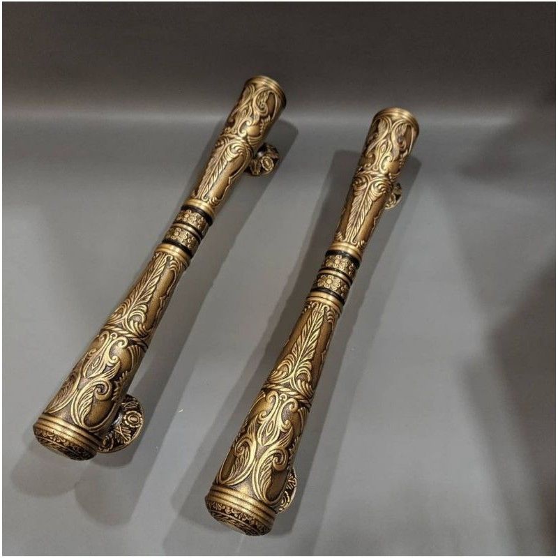 Handle Pintu Rumah Kuningan Baut Tembus Panjang 57 Cm Tarikan Pintu mewah
