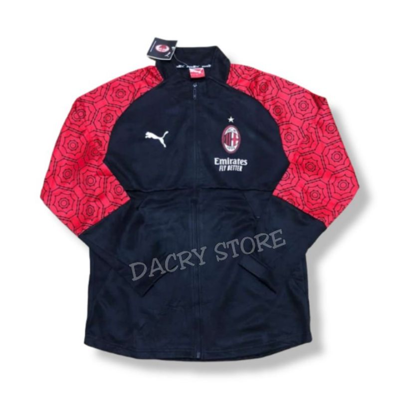 Jaket ac milan black grade ori thailand