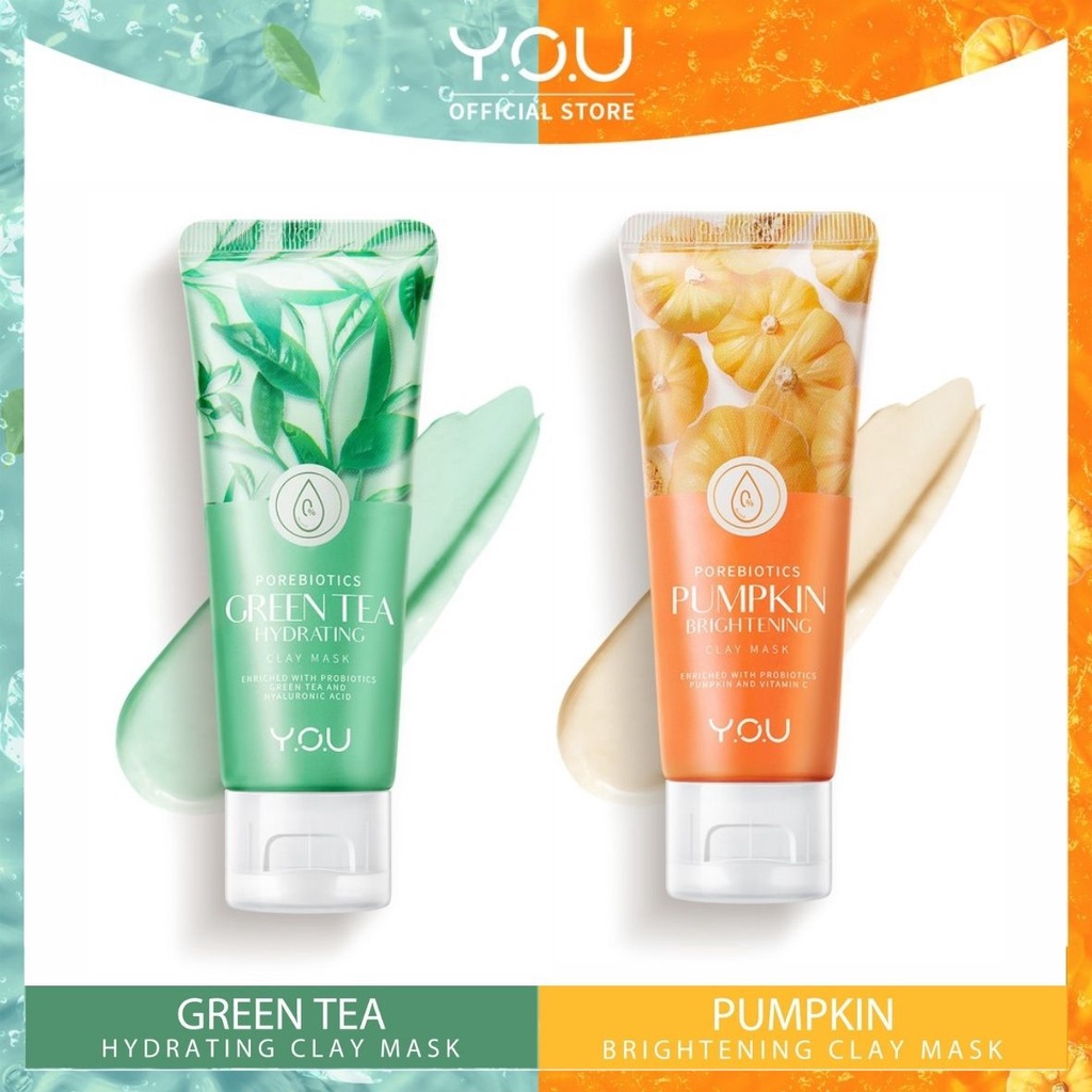 YOU Daily Skin Good Prebiotics Clay Mask Pumkin Brightening / Greentea Hydrating