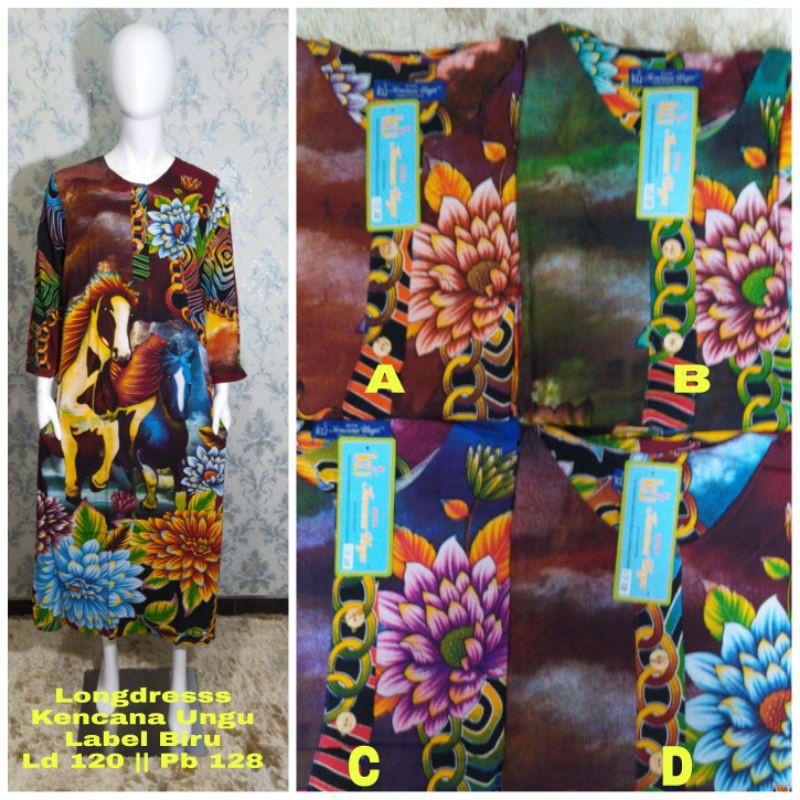 

LONGDRESS MURAH KECANA UNGU LABEL BIRU