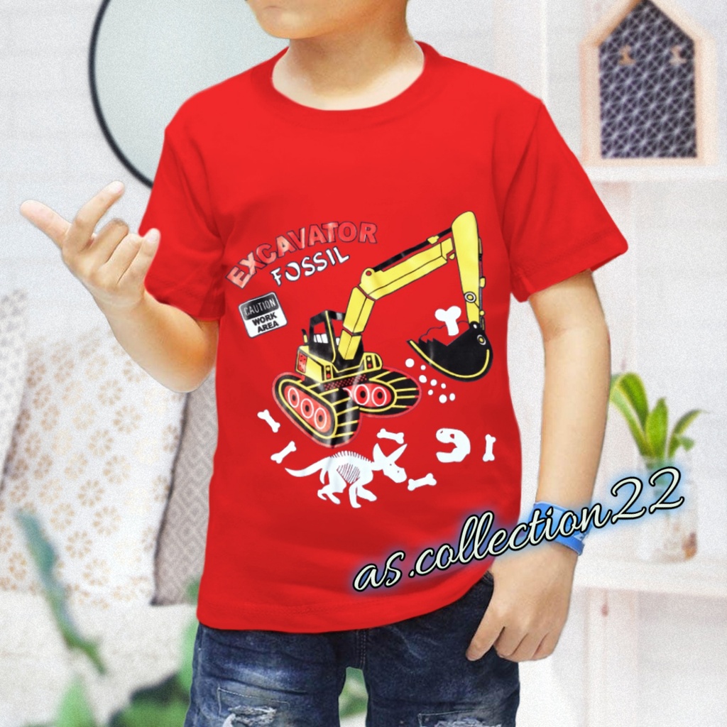 #EXCAVATOR/KAOS ANAK LAKI LAKI MOTIF EXCAVATOR// USIA 1-12 TAHUN