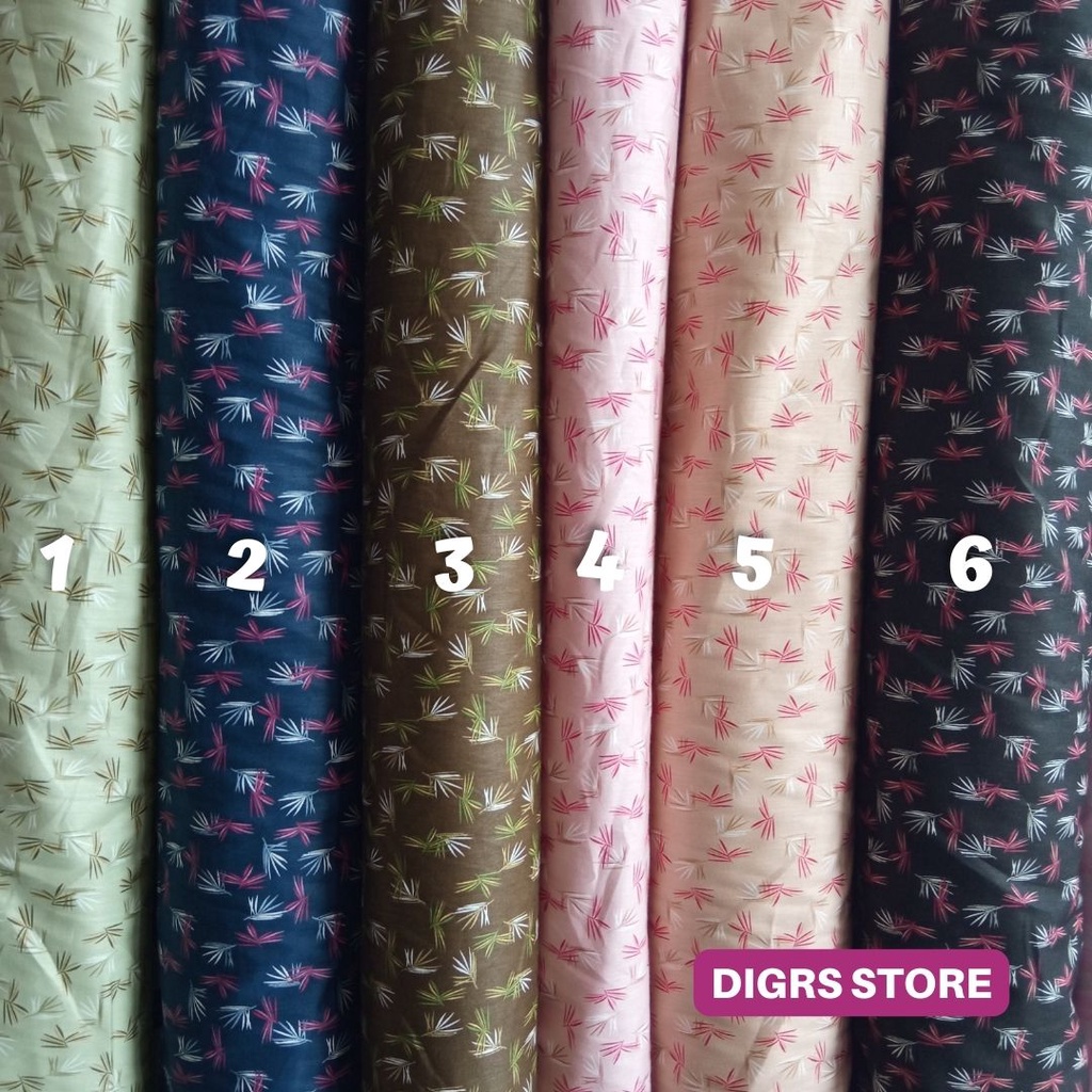 KAIN KATUN JEPANG MOTIF TOKAI SENKO / JAPAN DESIGN / KAIN MOTIF DAUN TIPIS / KAIN KATUN JEPANG DAUN 