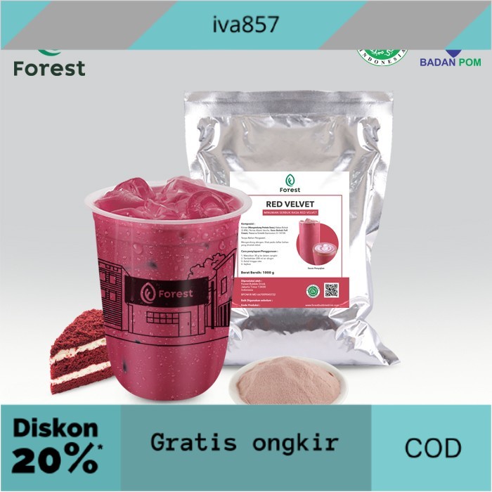 

PROMO Bubuk Minuman RED VELVET Powder - FOREST Bubble Drink - Minuman - POWDR+BUBLEWRAP GRATIS ONGKIR
