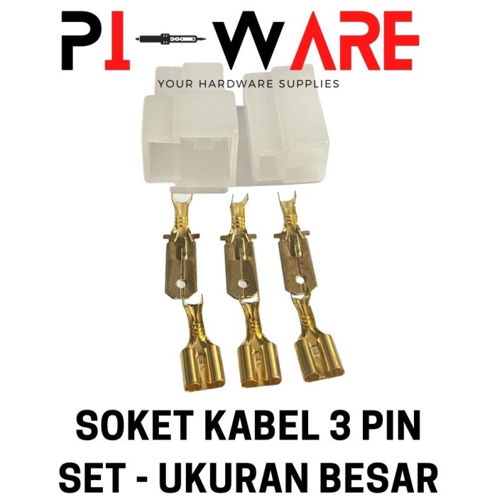 Connector Motor Skun Besar 3mm 3 Pin 3P Plus Skun Set Soket Konektor