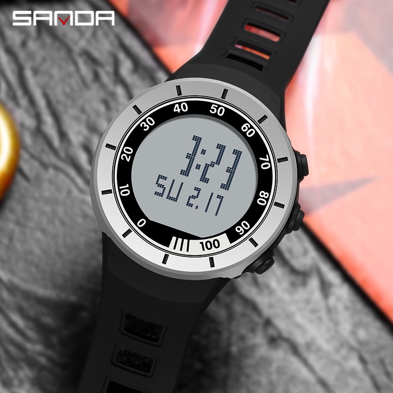 SANDA 9001 Jam Tangan Pria Digital EL Backlight Sport Watch Anti Air WATCHKITE WKOS