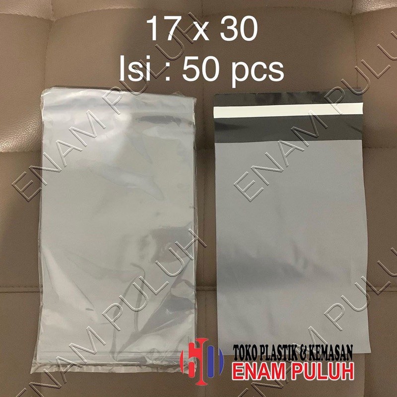 

Polymailer polimailer 17X30 17 X 30 Amplop Plastik packing online shop lem pe bungkus SILVER