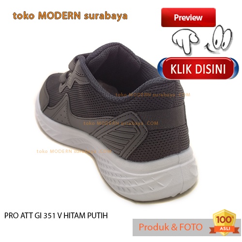 PRO ATT GI 351 V HITAM PUTIH sepatu anak sekolah sepatu sneaker velcro