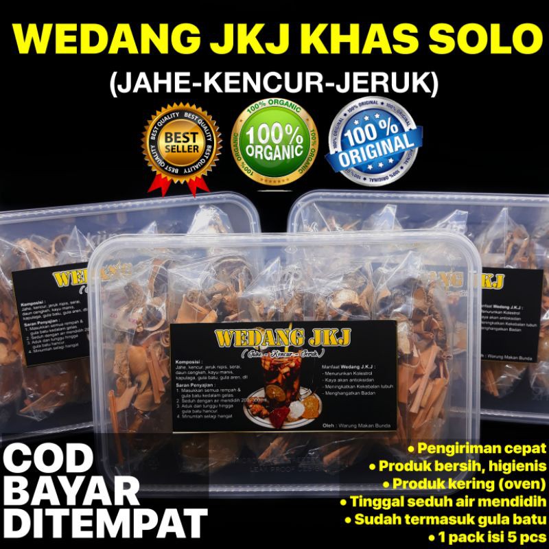 WEDANG JAHE KENCUR JERUK (JKJ) KHAS SOLO PER-PAX ISI 5